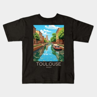 A Pop Art Travel Print of Toulouse - France Kids T-Shirt